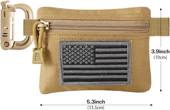FRTKK 2 Pack Tactical Compact EDC Pouches Military Molle Utility Pouch Accessories Organizer Pouch Coin Purse Keychain Pocket Credit Card Holder Waist Pack