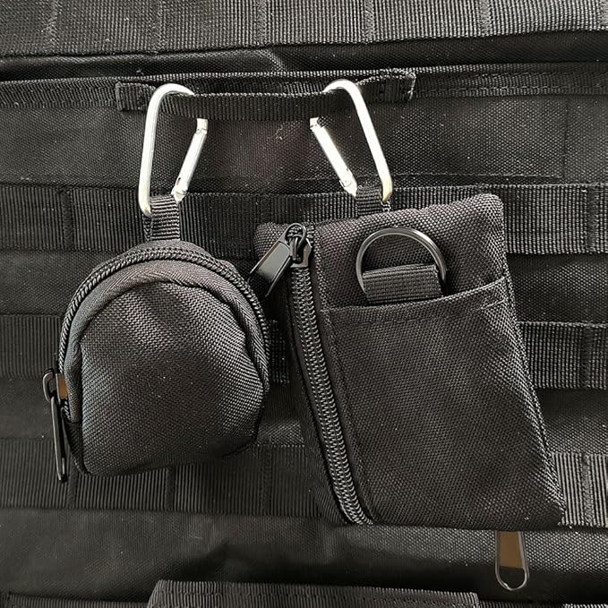 2 Pack Tactical Mini Coin Pouch Military Compact EDC Pouch Utility Backpack Accessories Bag Purse Key Small Tool Earphone Credit Card Holder Sport Waist Pack