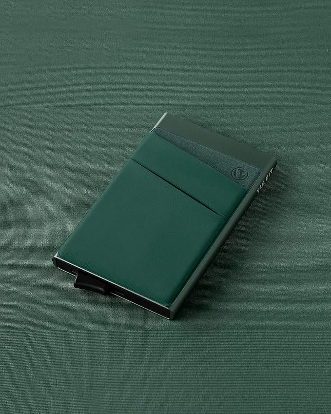 VULKIT Card Holder with Money Pocket Pop Up Wallet RFID Blocking Slim Metal Bank Card Case Holds 5 Cards and Notes