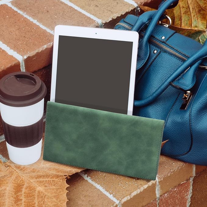 CoBak Premium Leather Checkbook Cover - RFID Blocking, Classic Design, Slim & Durable - Perfect for Personal & Business Checks
