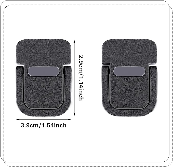 2PCS Portable Keyboard Riser, Self-Adhesive Mini Laptop Stand Invisible Computer Keyboard Stand for Desk, Laptop Feet Compatible with Pro/Air, Lenovo, Surface (Black)