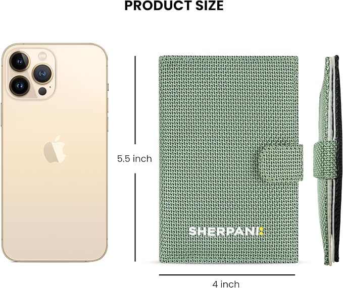 Sherpani Vienna, RFID Blocking Passport Holder, Travel Passport Cover Wallet, Travel Documents Organizer Protector, Travel Gift (Aloe Mist)