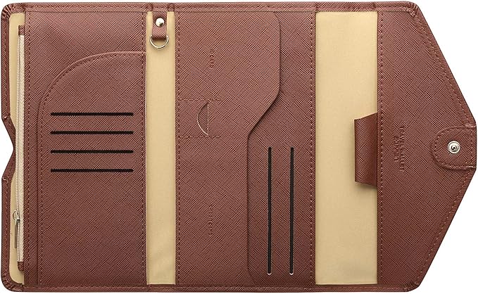 ZOPPEN Mulit-purpose Rfid Blocking Passport Holder Travel Wallet (Ver.4) Passport and Vaccine Card Holder ComboTri-fold Document Organizer Travel Essentials