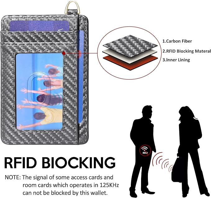 Badiya Credit Card Holder Slim Minimalist Wallet, Front Pocket Purse RFID Blocking Wallet Compact Card Case with ID Window for Women & Men