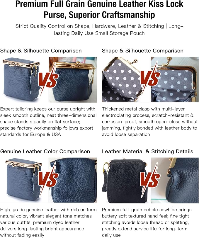 Litchi Leather Coin Purse for Women, Portable Vintage Wallet Mini Lipstick Holder Fashion Solid Color Kiss Lock Key Storage Square Pouch (Green)