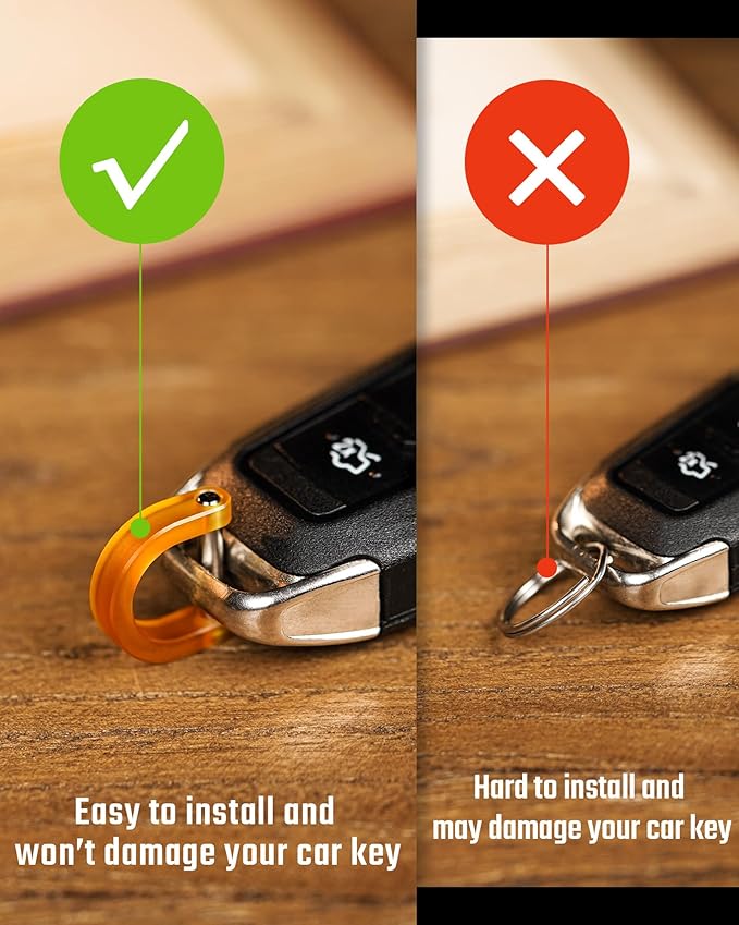 KeyUnity KA17 Titanium D Ring Key Shackle, U Shape Key Ring Horseshoe Clasp for Car Fob, DIY Leather Key Organizer Keychain