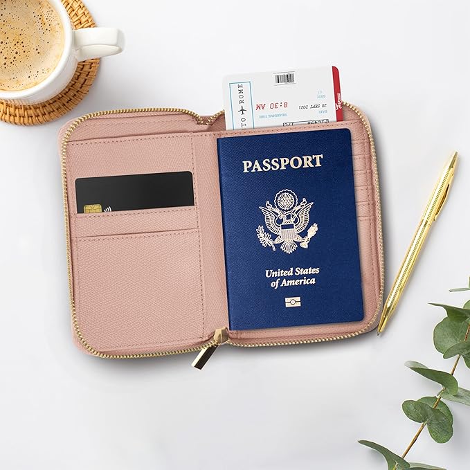 Beautiful Passport Holder for Travel with Wristlet Strap - All-in-One Wallet for Women with Card Slots and Tassel Keychain - Perfect RFID Blocking Case to Keep Your Travel Documents Organized & Safe