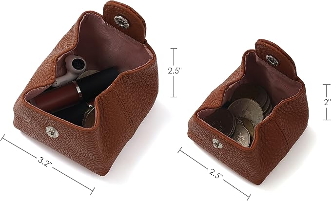 Cockatoo Genuine Leather Coin Pouch Change Holder, Mini Snap Pocket Wallet for Men Women (Shifting Sand,Large)