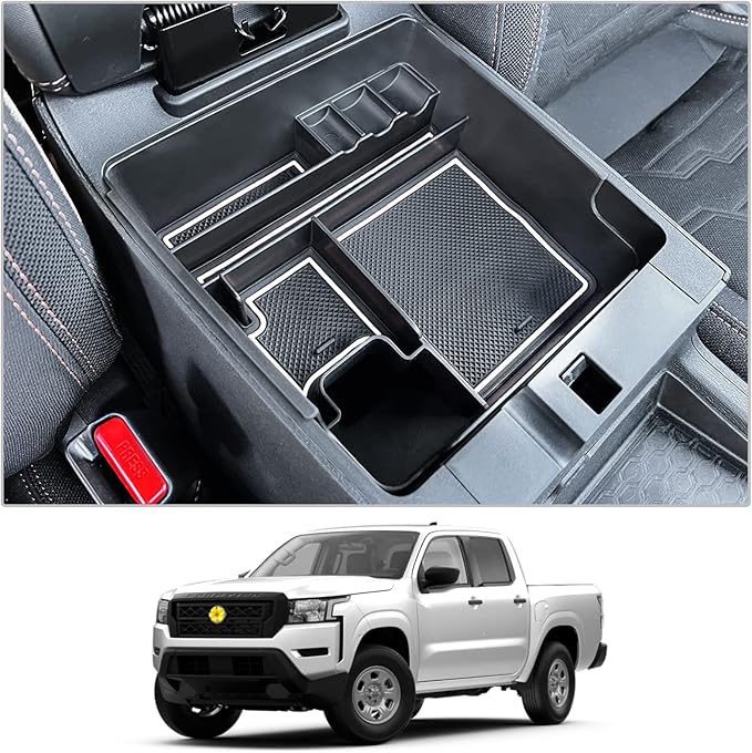 CDEFG for 2022 2023 2024 2025 2026 Frontier Pickup Truck Center Console Organizer for 2026 2025 Nissan Frontier Armrest Storage Box 2022-2026 Frontier Truck Accessories
