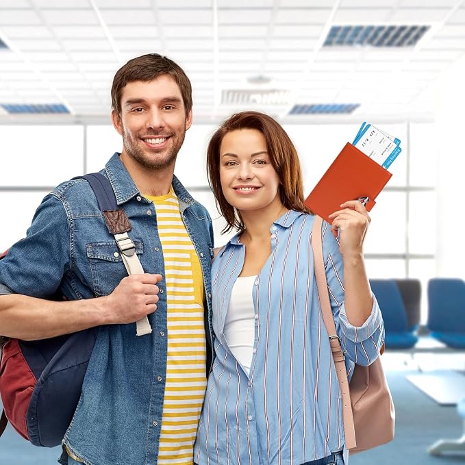 YOXIER Passport-Holder-for-Travel-Women-Men Orange，lLarge capacity Passports Holders TravelCover Wallet Passport with Pen Holder