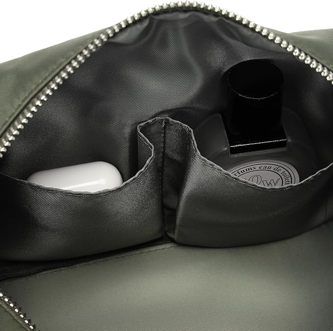 Organizer Bag Lightweight Cosmetic Bag with Ring Clasp Perfect Travel Makeup Bag for Women nylon Stand Up Design (Army Green/Nylon)