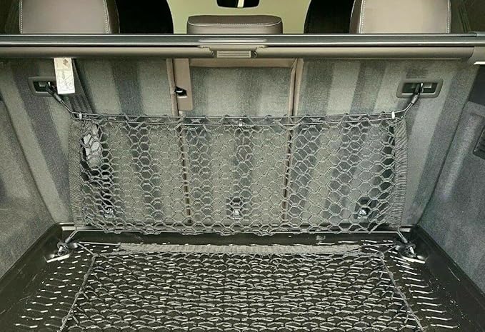 Rear Seats Trunk Organizer Cargo Net for Audi Q8 SQ8 2019-2025 – Envelope Style Cargo Net for SUV – Premium Mesh Car Trunk Organizer Vehicle Carrier Storage – Compatible with Audi Q8