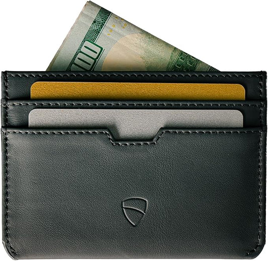 Vaultskin MOORGATE Slim Card Holder – Minimalist Leather Wallet with RFID Blocking, Front Pocket Credit Card Case for Men & Women