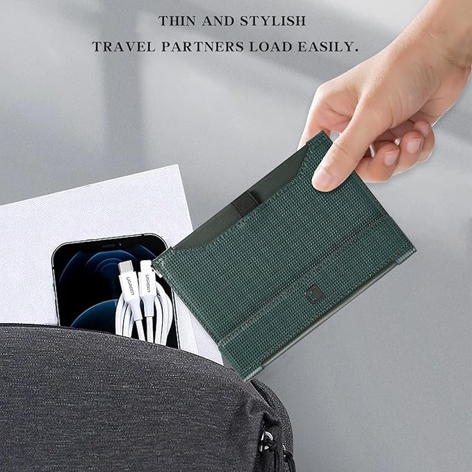 Passport Holder for Travel Essentials, RFID Blocking PU Leather Passport Wallet Cover Card holder Case Passport Book Holders for Women and Men, Dark Green