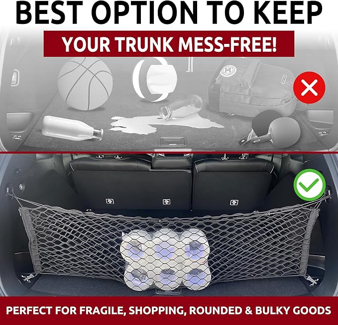 Envelope Style Automotive Elastic Trunk Mesh Cargo Net for Honda Passport 2019-2025 - Premium Trunk - Luggage Net for SUV