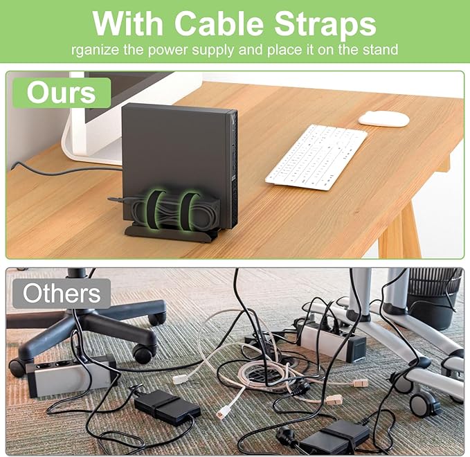 Universal Mini PC Desk Stand for Dell HP Lenovo Adjustable Vertical Desk Stand for Dell OptiPlex MFF 7050 7060 Lenovo ThinkCentre M910Q M700 HP EliteDesk 800 Mini PC Desk Mount Holder