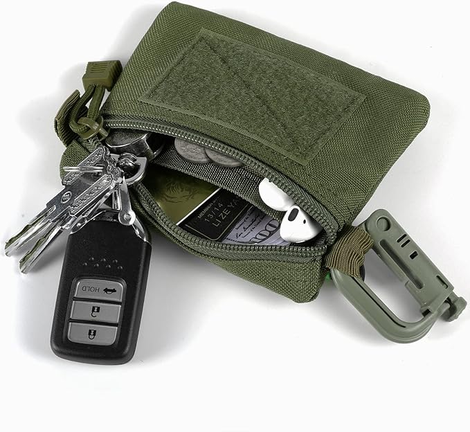 FRTKK 2 Pack Tactical Compact EDC Pouches Military Molle Utility Pouch Accessories Organizer Pouch Coin Purse Keychain Pocket Credit Card Holder Waist Pack