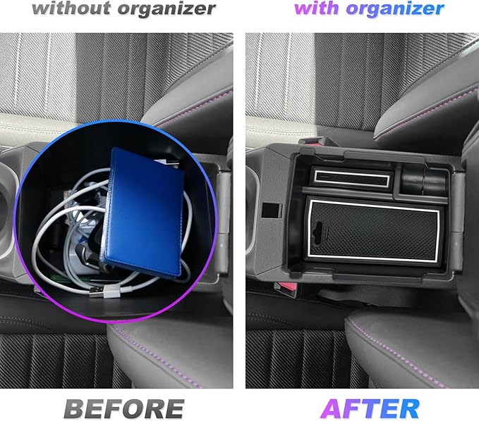 SXCY Fit for 2023-2025 2026 Compass/Hornet Center Console Organizer Tray 2023-2026 Compass Hornet Accessories 2022 2023-2025 2026 Compass 2023-2026 Hornet Armrest Console Insert Box White Mats