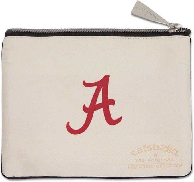 Catstudio Collegiate Zipper Pouch, University of Alabama Travel Toiletry Bag, Ideal Gift for Alumni, Makeup Bag, or Travel Purse