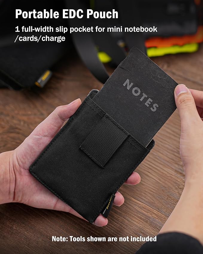 VIPERADE Slim EDC Pouch, Mini Pocket Organizer for Men, EDC Belt Organizer for Knife/Flashlight/Pen/Pry Bar/Mini Tools/Pocket Notebook