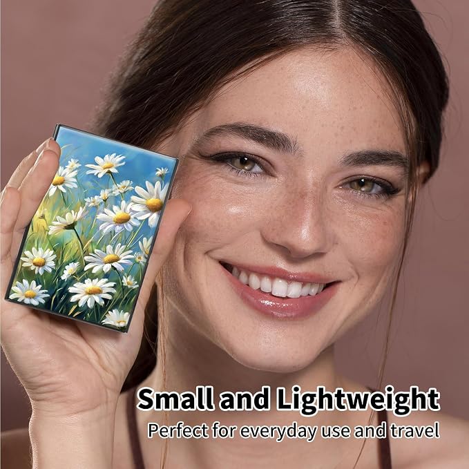 Metal Wallet,Credit Card Holder for Women Men,RFID Blocking Card Holder Wallet Mini Slim Aluminum Wallet ID Case Hard Card Case Business Card Holder Case,Watercolor Daisy
