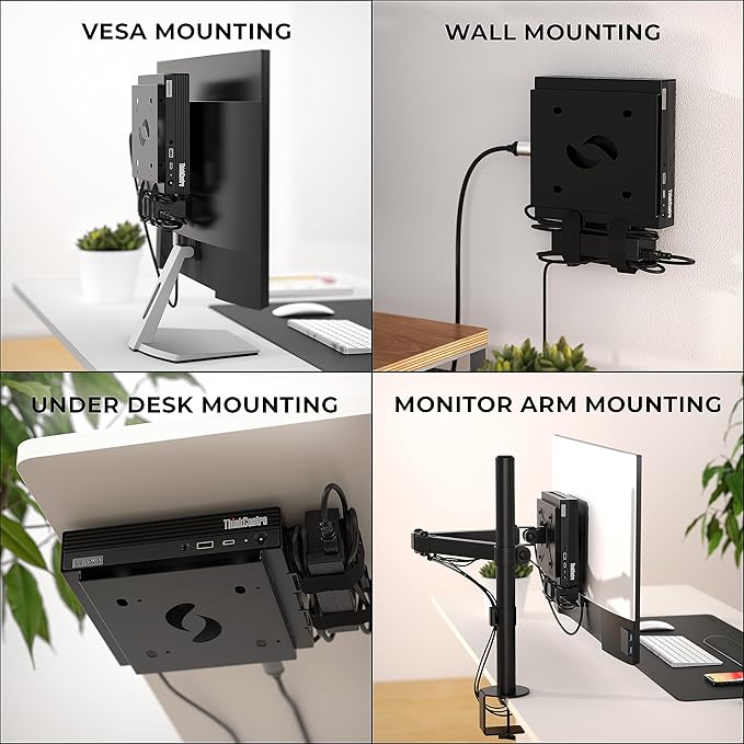 HumanCentric VESA Mount Compatible with Lenovo Thinkcentre Tiny M90q Gen 2, M80q Gen3, M90q Gen3, M70q Gen 2, Thinkstation P3 Tiny, M60e, M75q Gen2, M70q, Mount Behind Monitor