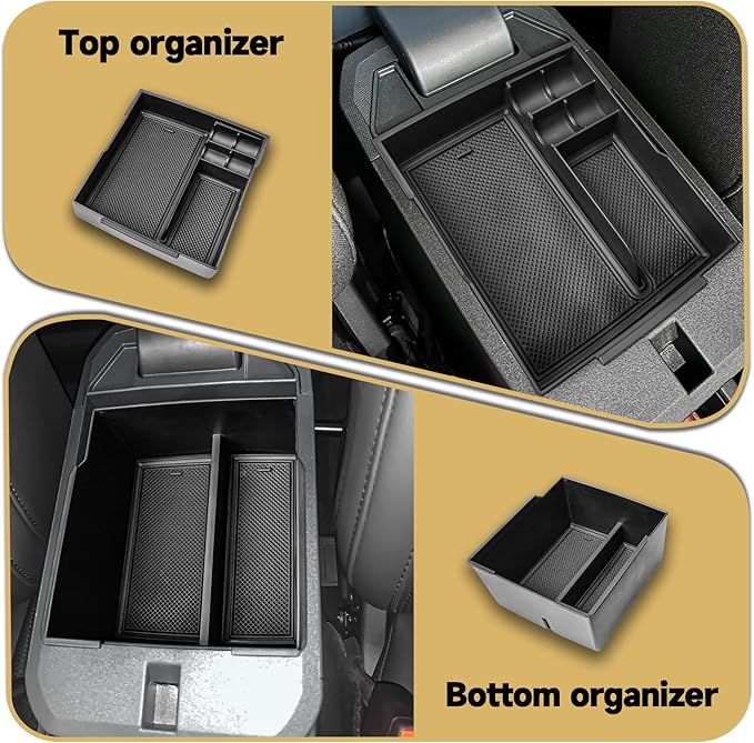 2PCS Center Console Organizer Compatible with Ford Maverick 2022 2023 2024 2025 2026 Accessories, Storage Box Insert Tray Set for Maverick XL XLT Lariat Pickup Truck (Upper and Lower)