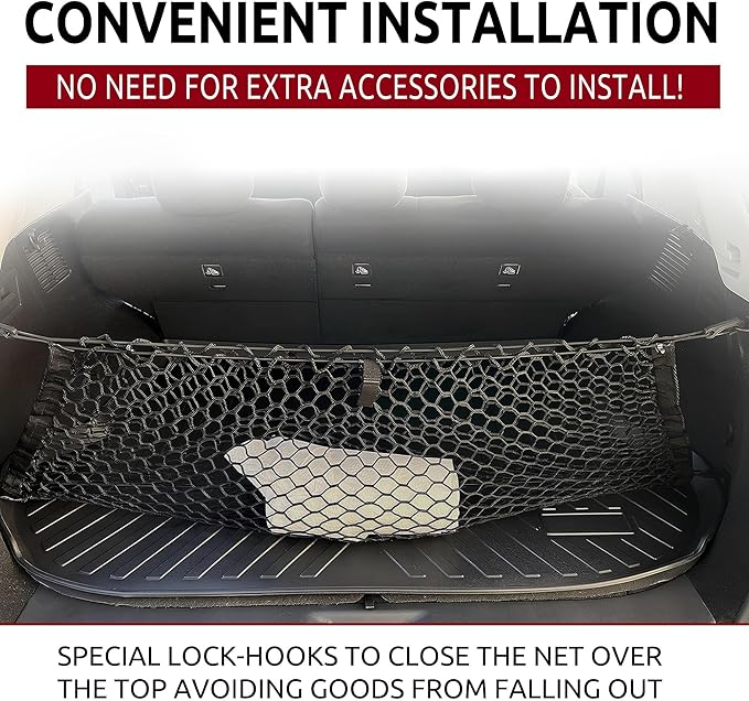 Envelope Style Automotive Elastic Trunk Mesh Cargo Net for Nissan Murano 2015-2025 - Premium Trunk Organizer and Storage - Luggage Net for SUV - Best Car Organizer for Nissan Murano
