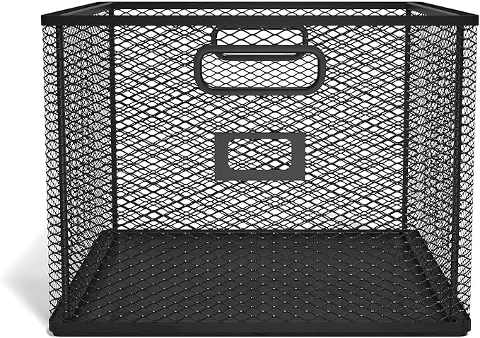 TRU RED Wire Mesh File Organizer, Matte Black – Vertical Desktop Sorter for Files, Folders & Mail