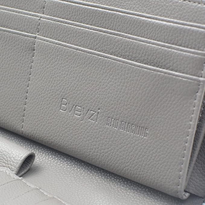 Bveyzi Women RFID Blocking Wallet Leather Zip Around Phone Clutch Large Capacity Ladies Travel Purse Wristlet | RFID Blocking, Zip Around, Large Capacity