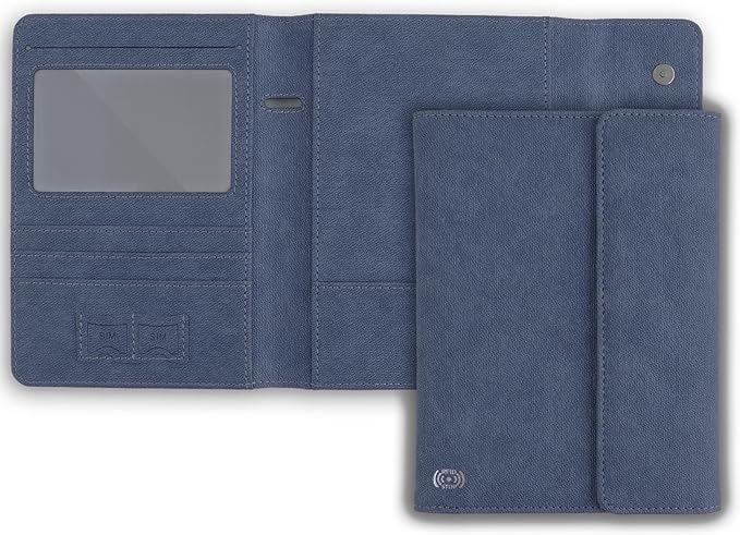 WALNEW RFID Passport Holder Travel Organizer, Fits International Driving Permit (IDP), PU Leather Document Holder for One Passport, Stylish Travel Accessory, Dark Blue