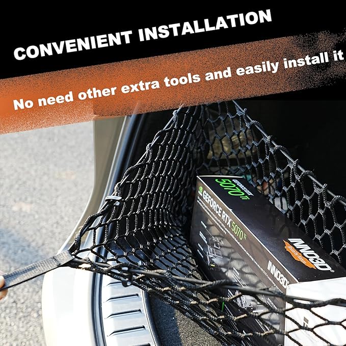 Envelope Style Cargo Net Compatible with Nissan Pathfinder New 2026 2025 2024 2023 2022 2021 2020 2019 2018 2017 2016 2015 2014 2013 Trunk Car Rear Tailgate Touring Netting