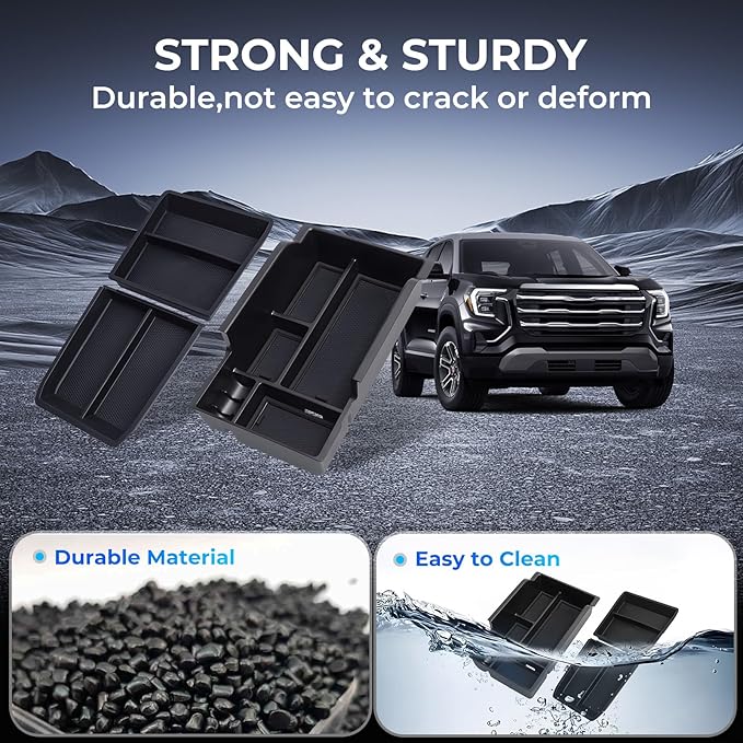 Center Console Organizer Tray Storage Box for GMC Terrain 2026 2025, Interior Accessories Lower Insert Tray Storage Box for 2025-2026 Terrain, Black