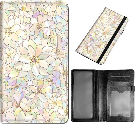 DEGDFSGR Checkbook Cover PU Leather Checkbook Covers for Women for Duplicate Checks, Check Book Covers with RFID Blocking Function for Personal Checkbook, Rainbow Flower