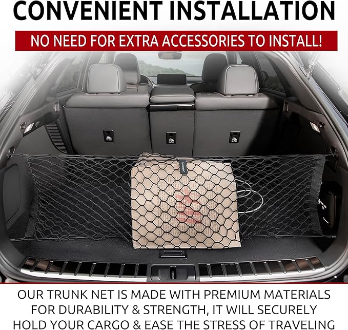 Envelope Style Automotive Elastic Trunk Mesh Cargo Net for Lexus RX RX350 2023-2026 - Premium Trunk Organizer and Storage - Luggage Net for Crossover- Best Car Organizer for Lexus RX