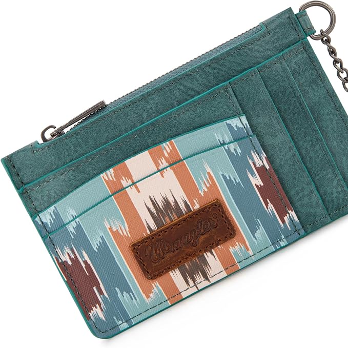 Montana West X Wrangler Small Credit Card Holder for Women Aztec Keychain Wristlet Wallet Slim Credit Card Wallet, Card Cases & Money Organizers with Coin Purse