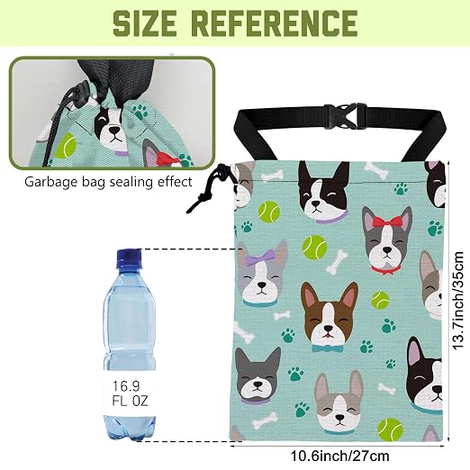Car Trash Bag Cute Dog Paw Bone Waterproof Car Trash Bag Hanging Leakproof Car Garbage Bag Washable Reusable Trash Bag for Car Interior Hanging Organizer Storage Vehicle Travelling Camping