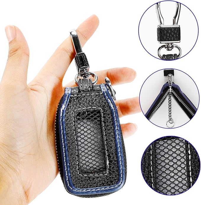 2 Pieces Leather Car Key Chain Case Holder Car Key Case Key Fob Protector Car Key Fob Cover Case (Violet)