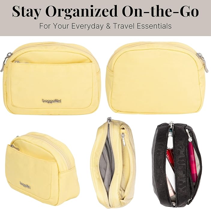 Baggallini Women's Pocket Cosmetic - Lightweight Bag - Travel Essentials Makeup Organizer