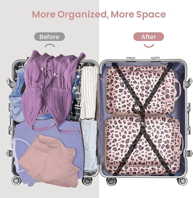 Cambond Compression Packing Cubes for Travel - Lightweight Expandable Travel Bags Luggage Organizers Travel Essentials Compression Cubes for Travel Space Saver for Carry on Suitcases Organizer