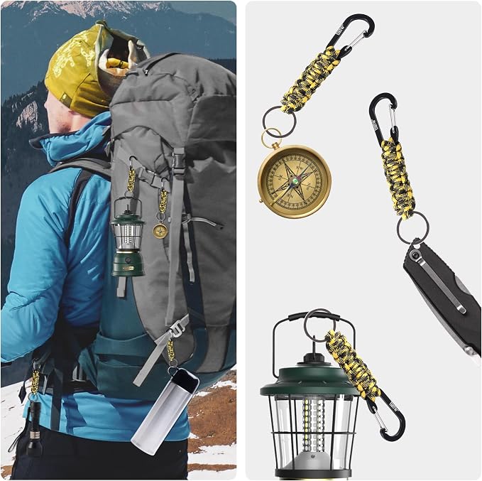 EOTW Carabiner Keychain,Paracord Keychain Small Aluminum Clip D Ring for Camping, Hiking, Fishing, Or As A Key Organizer