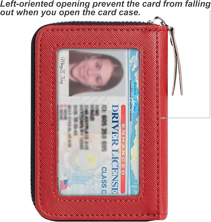 EcoVision Credit Card Holder RFID Card Case Wallet, Small Accordion Zipper Card Case Holder, Card Organizer Case for Women Men