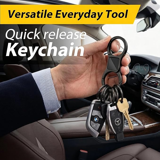 DAYGOS Key Chain - Quick Release Keychain with 8 Key Rings - Heavy Duty Car Keychains Organizer