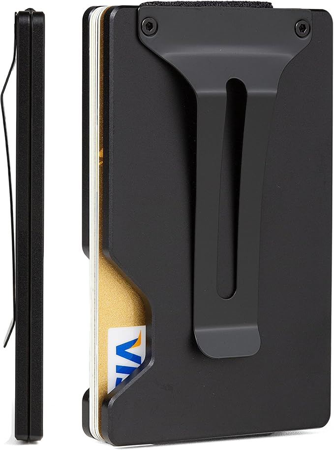 Slim Wallet for Men,RFID Blocking Minimalist Metal Wallet, Money Clip/Cash Holder, Front Pocket Aluminum Credit Card Holder, Ideal Gift for Men,American USA Flag