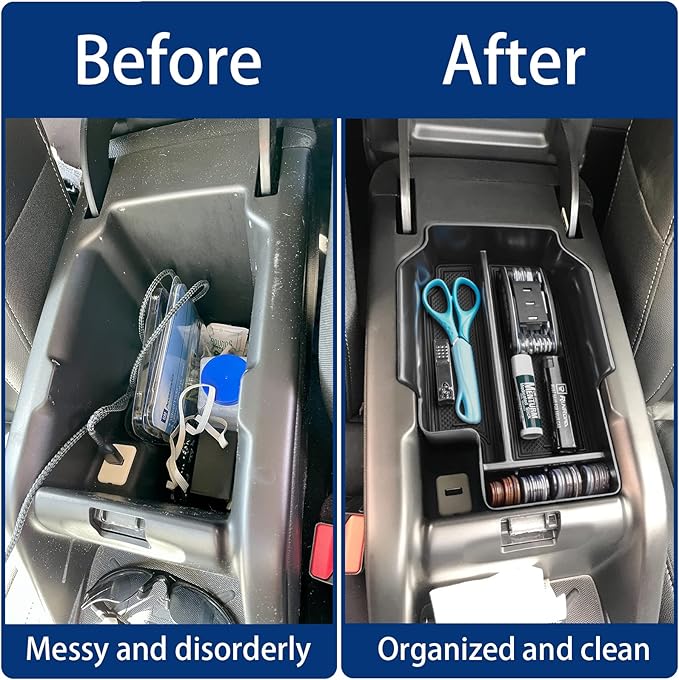 RUNROAD Center Console Organizer Tray Compatible with Chevy Colorado/GMC Canyon 2015 2016-2020 2021 2022 Accessories, Insert ABS Secondary Storage Box Armrest Tray Coin Holder Black