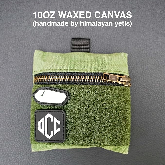 EDC Canvas Pouch (EDC Canvas Pouch, Pocket Organizer, Mighty Pouch for Men, EDC Bags with Velcro, Small Tool Pouch, Utility Pouch for Multitools, Waxed Compact Organizer