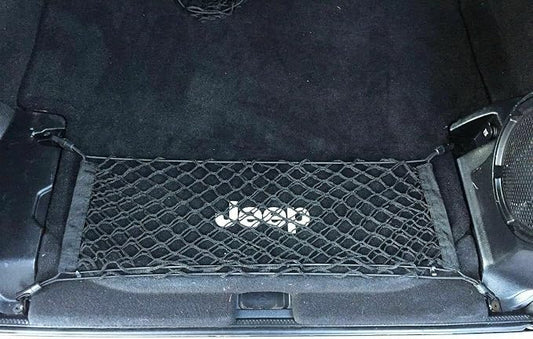 Rear Trunk Organizer Cargo Net for Jeep Wrangler 2007-2025 – Floor Style Cargo Net for SUV – Premium Mesh Car Trunk Organizer Vehicle Carrier Storag – Compatible with Wrangler