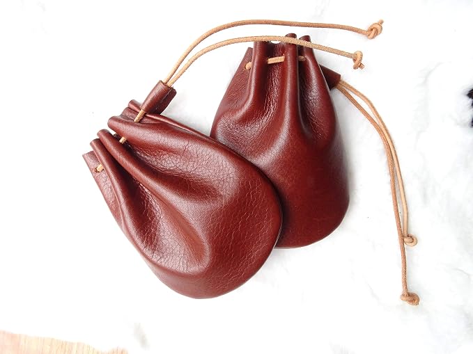 Fantastic Workmanship Genuine Leather Drawstring Coin Purse