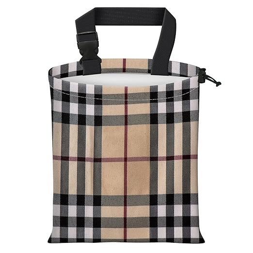 Car Trash Bag Large Hanging Can for Back of Seat, Cute Waterproof Car Garbage Bag for Vehicle, Travelling, Outdoor Luxury Plaid