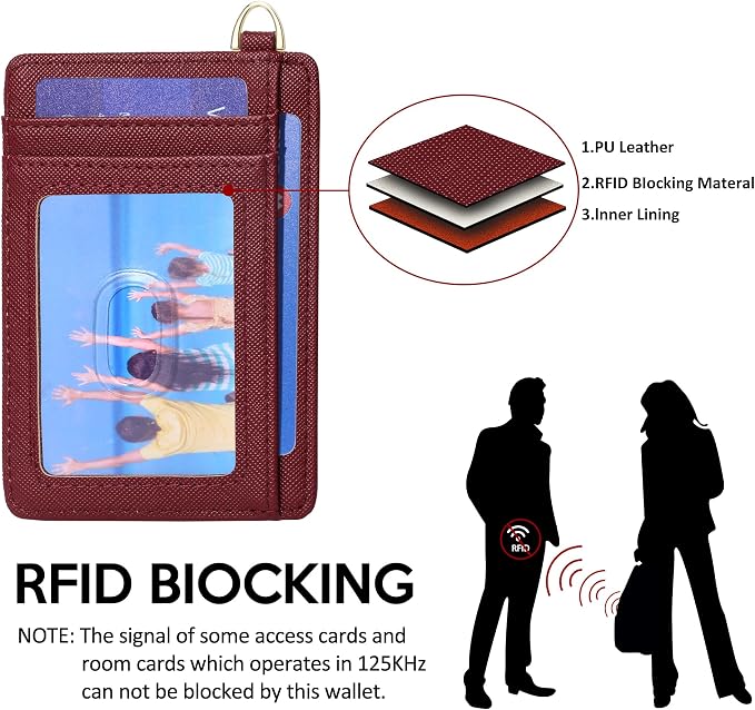 Badiya Credit Card Holder Slim Minimalist Wallet, Front Pocket Purse RFID Blocking Wallet Compact Card Case with ID Window for Women & Men